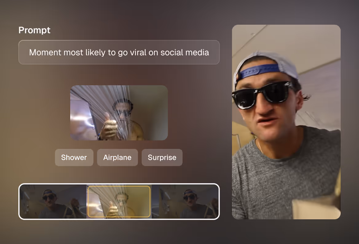 La indicación de ClipAnything encuentra el momento más probable de volverse viral en un video